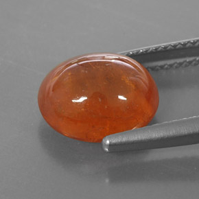 6.01캐럿 천연 오렌지 스페사르타이트 가넷, 투명한, 10.7×8.9 mm, 투명/반투명