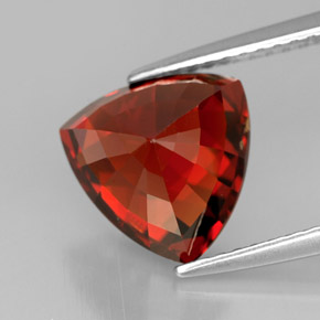 4.48캐럿 천연 딥 레드 오렌지 스페사르타이트 가넷, 트릴리언, 9.4×9.3 mm, VVS-VS