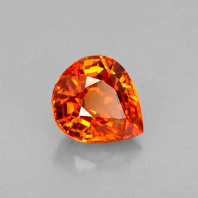 0.77캐럿 천연 만다린 오렌지 스페사르타이트 가넷, 배 모양, 5.8×5.1 mm, VVS