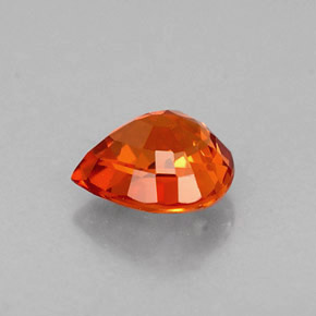 0.77캐럿 천연 만다린 오렌지 스페사르타이트 가넷, 배 모양, 5.8×5.1 mm, VVS