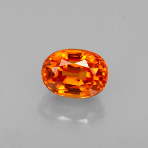 0.80캐럿 천연 만다린 오렌지 스페사르타이트 가넷, 타원형 컷, 5.4×4 mm, VVS