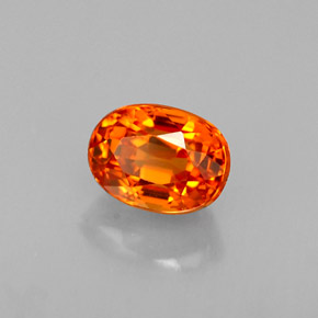 0.80캐럿 천연 만다린 오렌지 스페사르타이트 가넷, 타원형 컷, 5.4×4 mm, VVS
