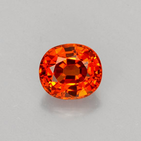 0.83캐럿 천연 만다린 오렌지 스페사르타이트 가넷, 타원형 컷, 5.4×4.8 mm, VVS-VS