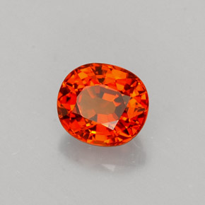 0.83캐럿 천연 만다린 오렌지 스페사르타이트 가넷, 타원형 컷, 5.4×4.8 mm, VVS-VS