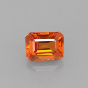 0.82캐럿 천연 만다린 오렌지 스페사르타이트 가넷, 에메랄드 컷, 5.4×4 mm, VS