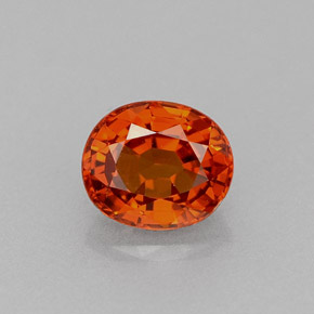 0.88캐럿 천연 만다린 오렌지 스페사르타이트 가넷, 타원형 컷, 5.8×5 mm, VVS-VS