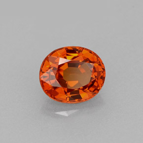 0.88캐럿 천연 만다린 오렌지 스페사르타이트 가넷, 타원형 컷, 5.8×5 mm, VVS-VS