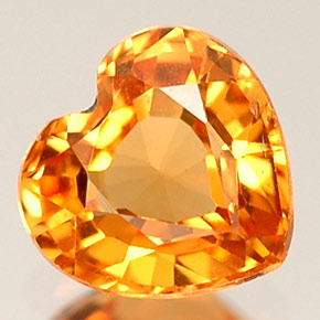 0.68캐럿 천연 만다린 오렌지 스페사르타이트 가넷, 하트 모양, 5.3×5.1 mm, VVS