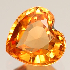 0.68캐럿 천연 만다린 오렌지 스페사르타이트 가넷, 하트 모양, 5.3×5.1 mm, VVS