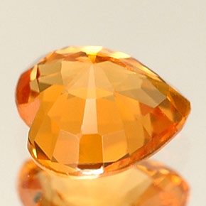 0.68캐럿 천연 만다린 오렌지 스페사르타이트 가넷, 하트 모양, 5.3×5.1 mm, VVS