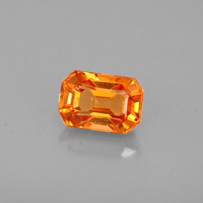 0.83캐럿 천연 만다린 오렌지 스페사르타이트 가넷, 에메랄드 컷, 5.7×3.9 mm, VS