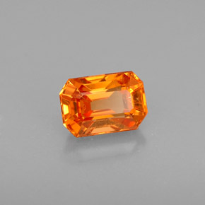 0.83캐럿 천연 만다린 오렌지 스페사르타이트 가넷, 에메랄드 컷, 5.7×3.9 mm, VS