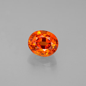 1.37캐럿 천연 만다린 오렌지 스페사르타이트 가넷, 타원형 컷, 6.4×5.5 mm, VVS