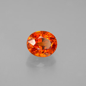 1.37캐럿 천연 만다린 오렌지 스페사르타이트 가넷, 타원형 컷, 6.4×5.5 mm, VVS