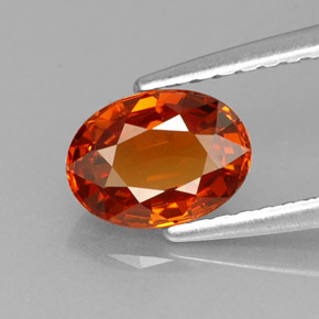 1.26캐럿 천연 만다린 오렌지 스페사르타이트 가넷, 타원형 컷, 7.1×5.2 mm, VVS