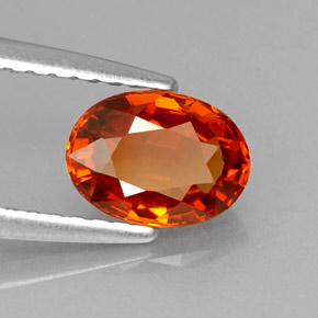 1.26캐럿 천연 만다린 오렌지 스페사르타이트 가넷, 타원형 컷, 7.1×5.2 mm, VVS