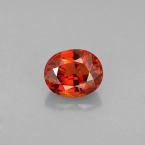 1.50캐럿 천연 레드 오렌지 스페사르타이트 가넷, 타원형 컷, 7×5.7 mm, VS