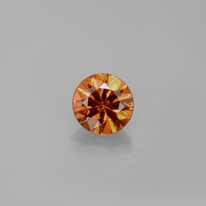 0.34캐럿 천연 만다린 오렌지 스페사르타이트 가넷, 라운드 컷, 4.17 mm, VVS-VS