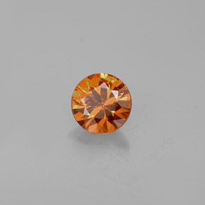 0.34캐럿 천연 만다린 오렌지 스페사르타이트 가넷, 라운드 컷, 4.17 mm, VVS-VS