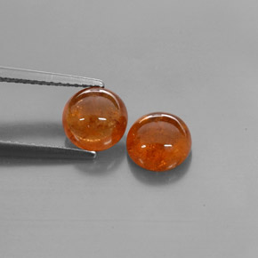 캐럿 천연 만다린 오렌지 스페사르타이트 가넷 보석, 투명한, 6.96 mm, 투명/반투명