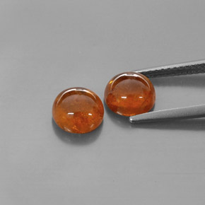 캐럿 천연 만다린 오렌지 스페사르타이트 가넷 보석, 투명한, 6.96 mm, 투명/반투명