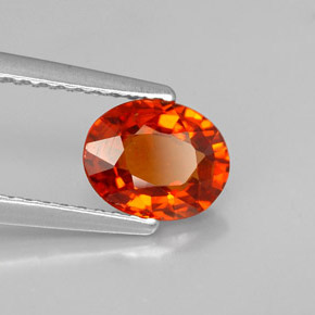 1.29캐럿 천연 만다린 오렌지 스페사르타이트 가넷, 타원형 컷, 7.2×5.8 mm, VVS-VS