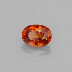 1.37캐럿 천연 만다린 오렌지 스페사르타이트 가넷, 타원형 컷, 7×5.2 mm, VVS-VS