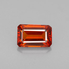 1.15캐럿 천연 만다린 오렌지 스페사르타이트 가넷, 에메랄드 컷, 7×4.6 mm, VVS-VS
