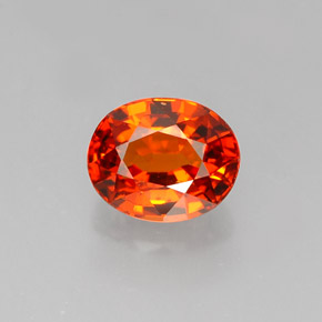 1.31캐럿 천연 만다린 오렌지 스페사르타이트 가넷, 타원형 컷, 6.7×5.5 mm, VVS-VS