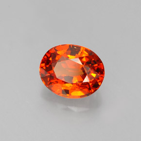 1.31캐럿 천연 만다린 오렌지 스페사르타이트 가넷, 타원형 컷, 6.7×5.5 mm, VVS-VS