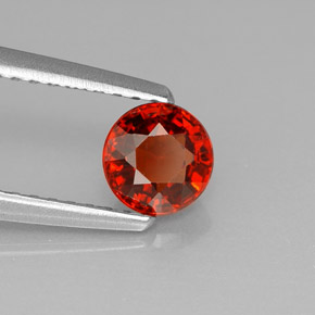 0.80캐럿 천연 만다린 오렌지 스페사르타이트 가넷, 라운드 컷, 5.14 mm, VVS