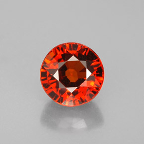 0.96캐럿 천연 레드 오렌지 스페사르타이트 가넷, 라운드 컷, 5.24 mm, VVS-VS