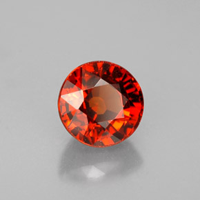 0.96캐럿 천연 레드 오렌지 스페사르타이트 가넷, 라운드 컷, 5.24 mm, VVS-VS