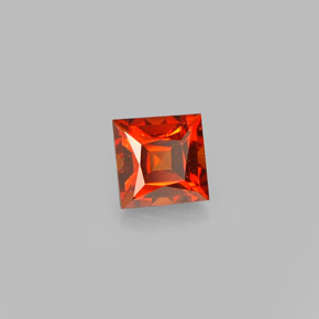 0.53캐럿 천연 만다린 오렌지 스페사르타이트 가넷, 스퀘어, 4.1×4.1 mm, VVS