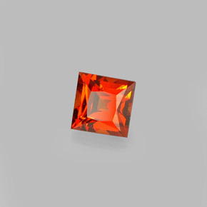0.53캐럿 천연 만다린 오렌지 스페사르타이트 가넷, 스퀘어, 4.1×4.1 mm, VVS
