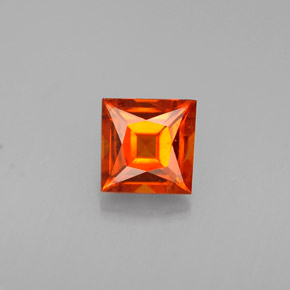 0.65캐럿 천연 만다린 오렌지 스페사르타이트 가넷, 스퀘어, 4.6×4.5 mm, VS-SI