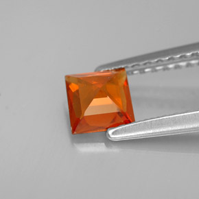 0.65캐럿 천연 만다린 오렌지 스페사르타이트 가넷, 스퀘어, 4.6×4.5 mm, VS-SI