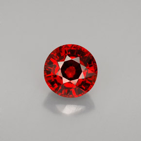 1.55캐럿 천연 붉은빛 오렌지 스페사르타이트 가넷, 라운드 컷, 6.39 mm, VVS-VS