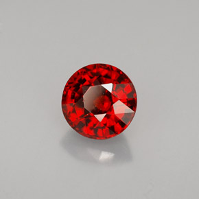 1.55캐럿 천연 붉은빛 오렌지 스페사르타이트 가넷, 라운드 컷, 6.39 mm, VVS-VS