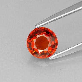 0.83캐럿 천연 만다린 오렌지 스페사르타이트 가넷, 라운드 컷, 5.46 mm, VVS