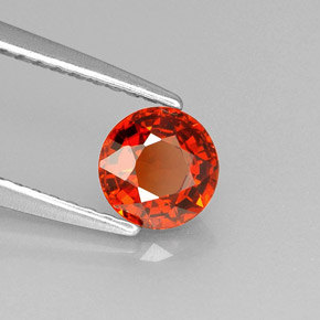 0.83캐럿 천연 만다린 오렌지 스페사르타이트 가넷, 라운드 컷, 5.46 mm, VVS