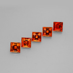 캐럿 천연 만다린 오렌지 스페사르타이트 가넷 보석, 스퀘어, 3.3×3.3 mm, VS