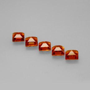캐럿 천연 만다린 오렌지 스페사르타이트 가넷 보석, 스퀘어, 3.3×3.3 mm, VS