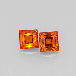 캐럿 천연 만다린 오렌지 스페사르타이트 가넷 보석, 스퀘어, 3.6×3.6 mm, VVS-VS