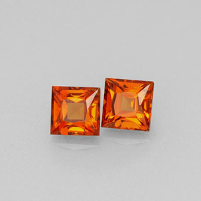 캐럿 천연 만다린 오렌지 스페사르타이트 가넷 보석, 스퀘어, 3.6×3.6 mm, VVS-VS