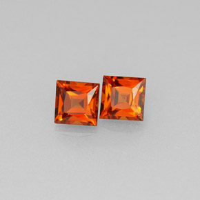 캐럿 천연 만다린 오렌지 스페사르타이트 가넷 보석, 스퀘어, 3.7×3.7 mm, VVS-VS