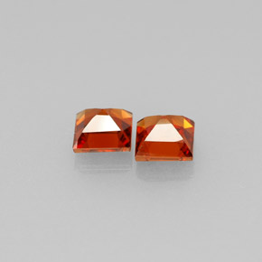 캐럿 천연 만다린 오렌지 스페사르타이트 가넷 보석, 스퀘어, 3.7×3.7 mm, VVS-VS
