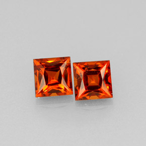 캐럿 천연 레드 오렌지 스페사르타이트 가넷 보석, 스퀘어, 3.8×3.8 mm, VVS-VS