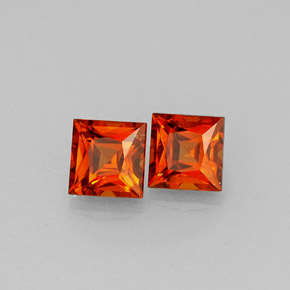 캐럿 천연 레드 오렌지 스페사르타이트 가넷 보석, 스퀘어, 3.8×3.8 mm, VVS-VS