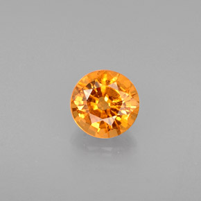 0.63캐럿 천연 오렌지 스페사르타이트 가넷, 라운드 컷, 4.90 mm, VS-SI